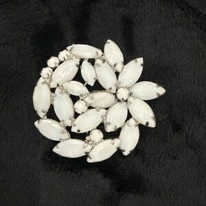 Elegant Juliana White Floral Brooch